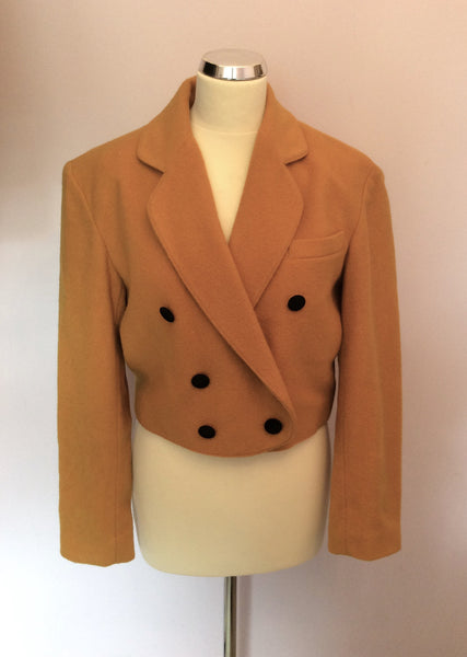 Vintage Mondi Mustard Double Breasted Crop Jacket Size 10 - Whispers Dress Agency - Womens Vintage - 1