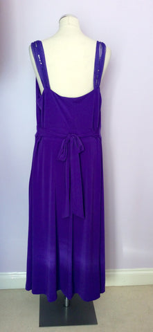 David Emanuel Purple Sequin Trim Occasion Dress Size 22 - Whispers Dress Agency - Sold - 3