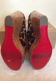 Christian Louboutin Leopard Print Platform Wedges Size 6.5/39.5 - Whispers Dress Agency - Womens Wedges - 8