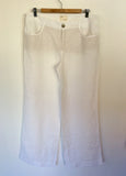 OUI WHITE LINEN TROUSERS SIZE 16