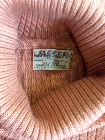 VINTAGE JAEGER APRICOT WOOL POLO NECK JUMPER SIZE 38" UK 14/16 - Whispers Dress Agency - Sold - 2