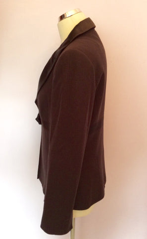 Fenn Wright Manson Dark Brown Wool & Silk Trim Jacket Size 14 - Whispers Dress Agency - Women suits & Tailoring - 2