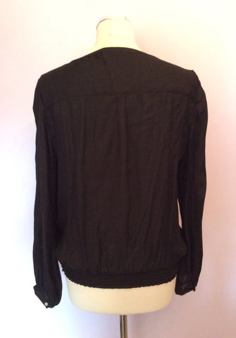 MINT VELVET BLACK SCOOP NECK BLOUSE SIZE 14 - Whispers Dress Agency - Sold - 2