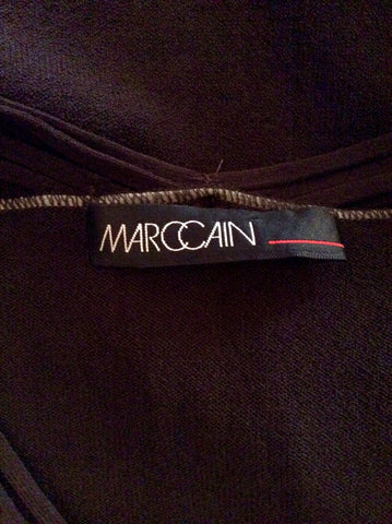 Marccain Dark Brown V Neck Cardigan Size N1 UK 8/10 - Whispers Dress Agency - Womens Knitwear - 3