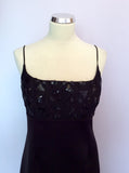 Gina Bacconi Black Sequinned Top Evening Dress Size 16 - Whispers Dress Agency - Womens Dresses - 2