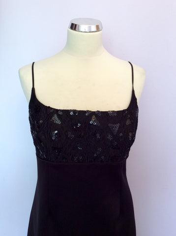 Gina Bacconi Black Sequinned Top Evening Dress Size 16 - Whispers Dress Agency - Womens Dresses - 2