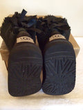 Ugg Black Sheepskin Bow Trim Boots Size 12/30 - Whispers Dress Agency - Sold - 4