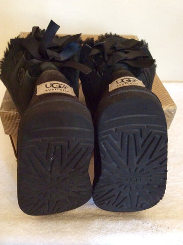 Ugg Black Sheepskin Bow Trim Boots Size 12/30 - Whispers Dress Agency - Sold - 4