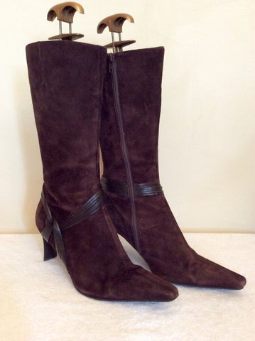 Oppus Dark Brown Suede Calf Length Boots Size 6/39 - Whispers Dress Agency - Womens Boots - 3