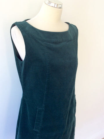 LAURA ASHLEY GREEN FINE CORDROY SHIFT DRESS SIZE 14 - Whispers Dress Agency - Sold - 3