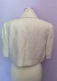 Jaeger Ivory Linen & Silk Crop Jacket Size 14 - Whispers Dress Agency - Womens Coats & Jackets - 3