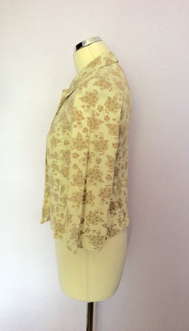 Laura Ashley Cream & Beige Floral Print Cotton Jacket Size 8 - Whispers Dress Agency - Womens Suits & Tailoring - 2