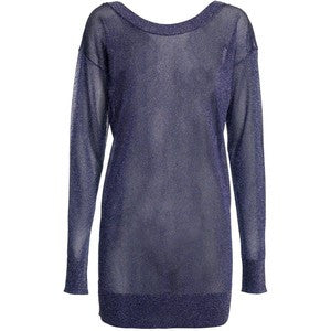 Reiss Margarita Dark Midnight Blue Sparkle Fine Knit Jumper Size L - Whispers Dress Agency - Sold - 1