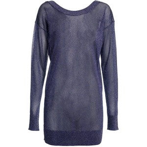 Reiss Margarita Dark Midnight Blue Sparkle Fine Knit Jumper Size L - Whispers Dress Agency - Sold - 1