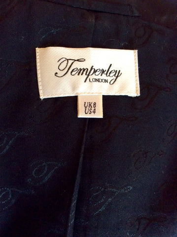 TEMPERLEY BLACK & SILK TRIM FITTED JACKET SIZE 8 - Whispers Dress Agency - Womens Suits & Tailoring - 5
