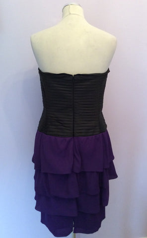 Reiss Black & Purple Strapless Helga Dress Size 12 - Whispers Dress Agency - Womens Dresses - 2