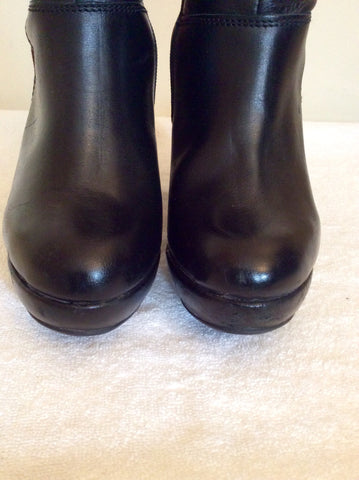 Betty Jackson Black Burgundy & Black Leather Knee High Boots Size 4/37 - Whispers Dress Agency - Womens Boots - 4