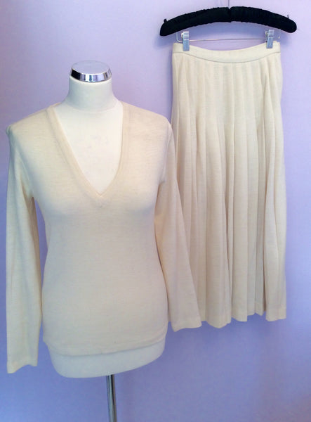 Vintage Port International Cream Wool Jumper & Skirt Size M/4 - Whispers Dress Agency - Womens Vintage - 1