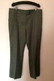 Jaeger Dark Grey Marl Wool Blend Formal Trousers Size 16 - Whispers Dress Agency - Womens Trousers - 2