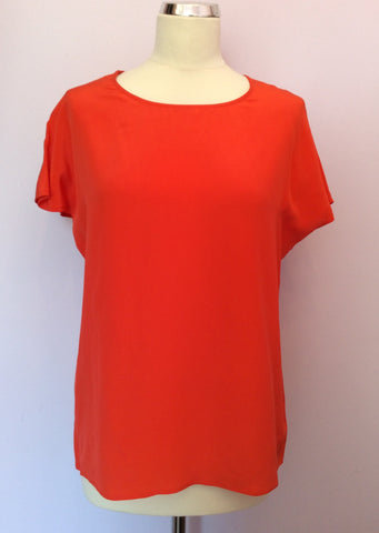 Vintage Jaeger Orange Silk Top Size UK 10/12 - Whispers Dress Agency - Sold - 1