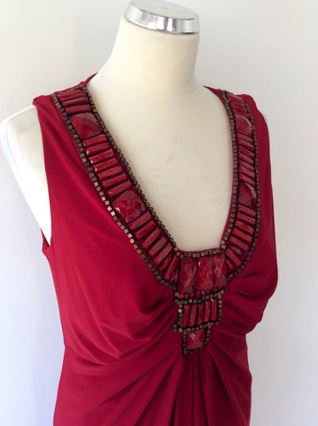 BRAND NEW WITH TAGS PHASE EIGHT RED EMBELISHED MAXI DRESS SIZE 16 - Whispers Dress Agency - Womens Dresses - 3