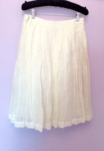 Brand New Jesire Winter White Linen Skirt Size 6 - Whispers Dress Agency - Womens Skirts - 2