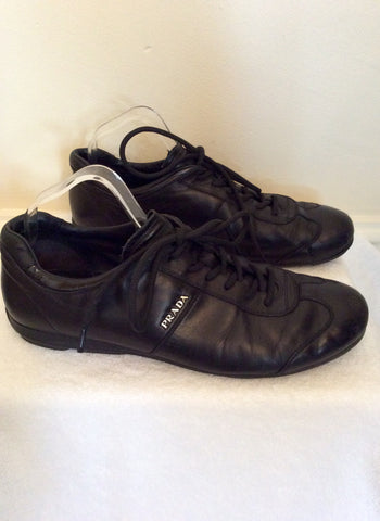 Prada Black Leather Trainers Size 9/43 - Whispers Dress Agency - Sold - 2
