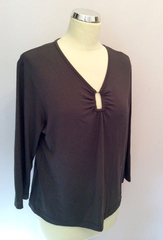 Apanage Brown Stretch 3/4 Sleeve Top Size XXL - Whispers Dress Agency - Womens Tops - 1