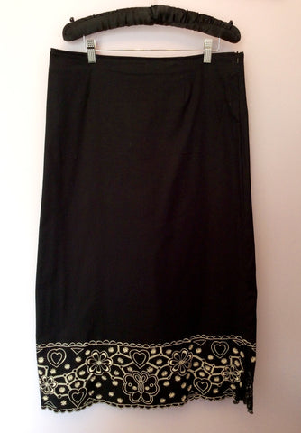 ADINI BLACK & WHITE EMBROIDERED TRIM TOP & LONG SKIRT SIZE L - Whispers Dress Agency - Womens Suits & Tailoring - 4