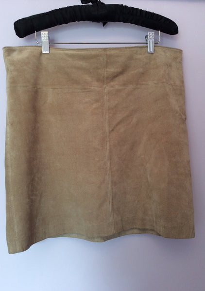 Kaliko Beige Soft Suede Mini Skirt Size 14 - Whispers Dress Agency - Womens Skirts - 1