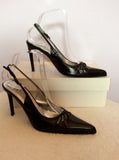 Faith Solo Black Leather Slingback Heels Size 4/37 - Whispers Dress Agency - Womens Heels - 2