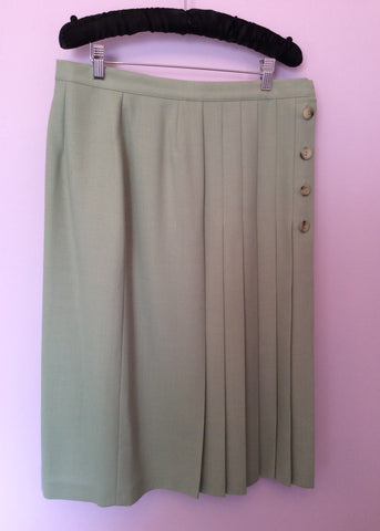 Jacques Vert Light Green Skirt & Jacket Suit Size 18 Fit UK 16 - Whispers Dress Agency - Womens Suits & Tailoring - 5