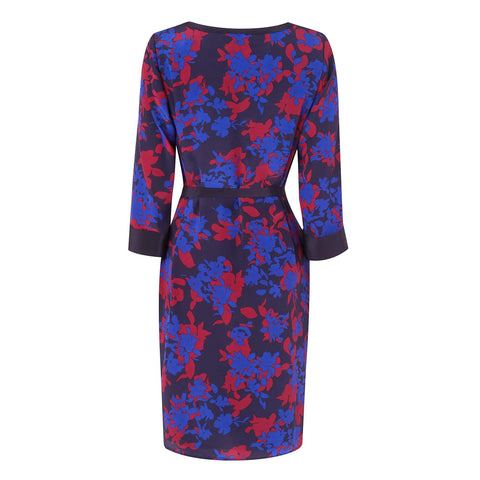 LK Bennett Bauhaus Black, Red & Purple Print Silk Dress Size 14 - Whispers Dress Agency - Sold - 3