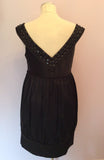 Brand New Zara Black Jewel Trim Dress Size L - Whispers Dress Agency - Womens Dresses - 3