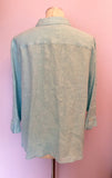 JAEGER LIGHT TURQOUISE LINEN 3/4 SLEEVE SHIRT SIZE 18 - Whispers Dress Agency - Sold - 2