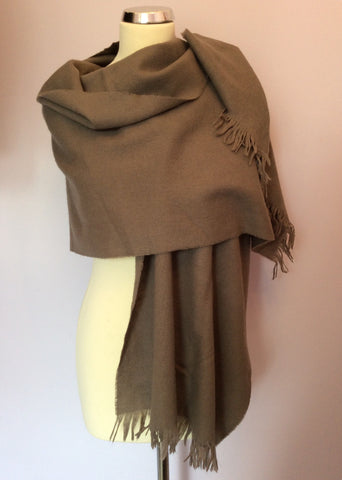 Vintage Jaeger Light Brown Lambswool Scarf - Whispers Dress Agency - Sold - 1