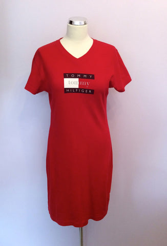 Tommy Hilfiger Red Cotton Stretch Dress Size M - Whispers Dress Agency - Sold - 1