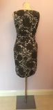 NICOLE FARHI DARK GREEN,BLACK & WHITE FLORAL PRINT COTTON DRESS SIZE 10 - Whispers Dress Agency - Womens Dresses - 4
