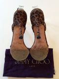 JIMMY CHOO BROWN LEOPARD PRINT STRAPPY SANDALS SIZE 5/38 - Whispers Dress Agency - Sold - 5
