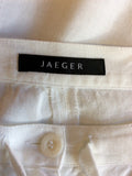 JAEGER WHITE LINEN TROUSERS SIZE 12