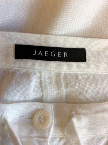 JAEGER WHITE LINEN TROUSERS SIZE 12