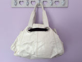 Jaeger Large White Patent With Black Tie Shoulder Bag - Whispers Dress Agency - Sold - 2