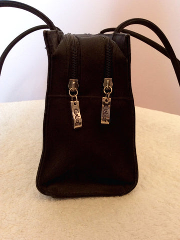 Gabor Black Croc Leather & Fabric Shoulder Bag - Whispers Dress Agency - Sold - 3