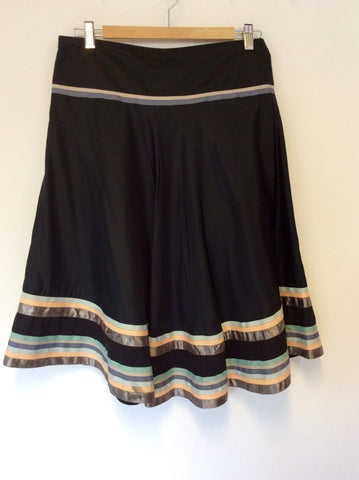 REISS BLACK SILK FLIPPY FULL SKIRT SIZE 10 - Whispers Dress Agency - Womens Skirts - 2