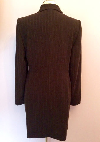 Planet Dark Brown Pinstripe Long Jacket & Skirt Suit Size 12 - Whispers Dress Agency - Womens Suits & Tailoring - 3