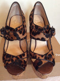 Christian Louboutin Leopard Print Platform Wedges Size 6.5/39.5 - Whispers Dress Agency - Womens Wedges - 5