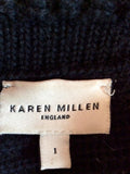 Karen Millen Black Roll Neck Wool Blend Knit Dress Size 1 UK 10 - Whispers Dress Agency - Sold - 4