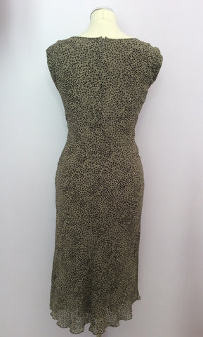 Nougat Khaki Spotted Silk Dress Size 2 UK 10/12 - Whispers Dress Agency - Sold - 3