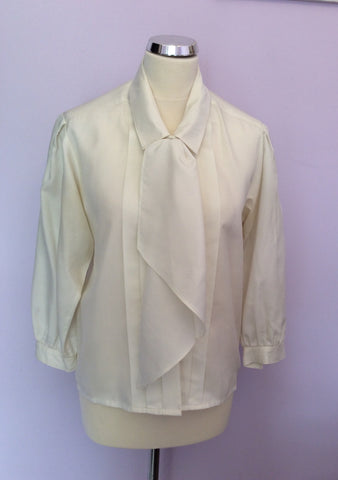 Vintage Ivory Tie Front Blouse Size 34" UK 10/12 - Whispers Dress Agency - Sold - 1