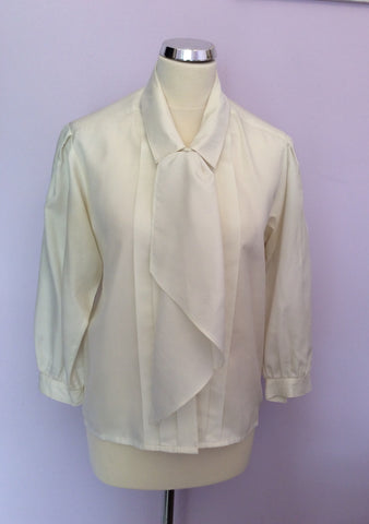 Vintage Ivory Tie Front Blouse Size 34" UK 10/12 - Whispers Dress Agency - Sold - 1